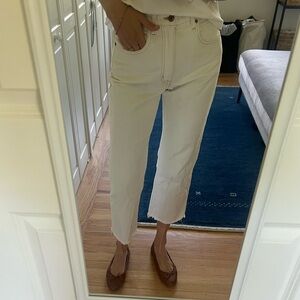 SLVRLAKE London Crop Off-White Straight Leg Jeans size 26